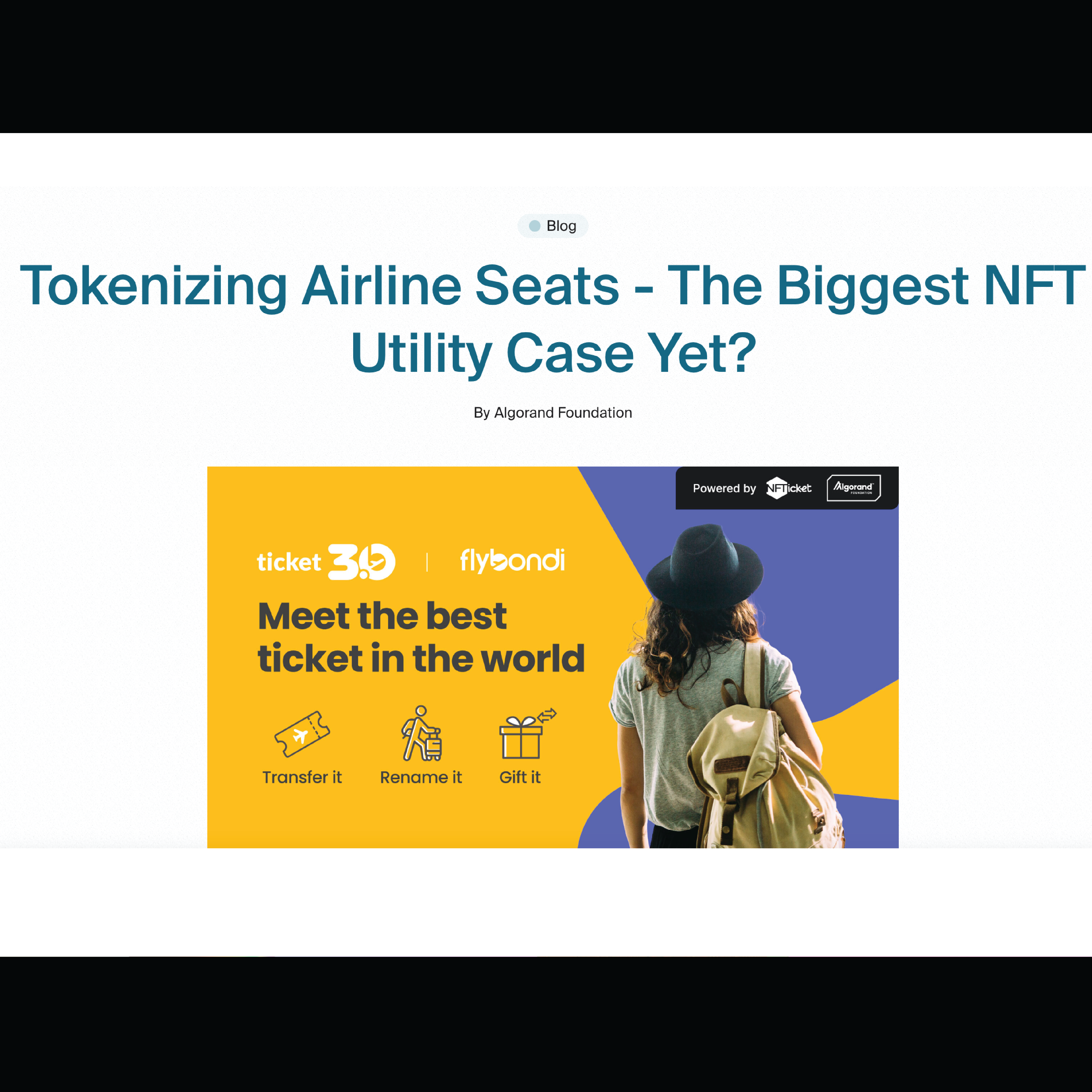 Tokenizing Airline Seats – The Biggest NFT Utility Case Yet?